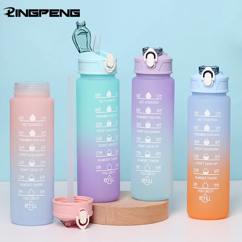Smart Water Bottle Tracker - 700ml 스포츠 물병 고온 방지 눈금