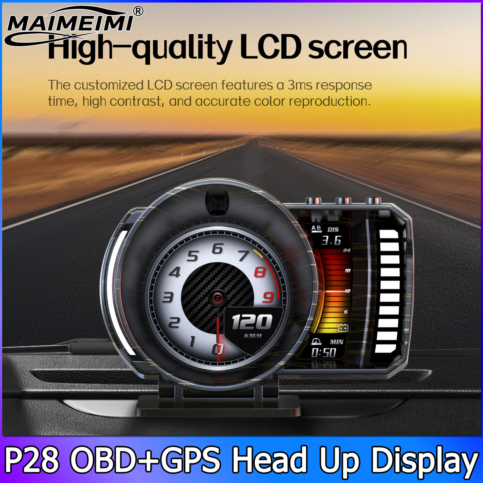 P28 OBD2 GPS 이중 시스템 계기판 속도계 헤드 - Electronics Gadgets For Car 리뷰 및 가격